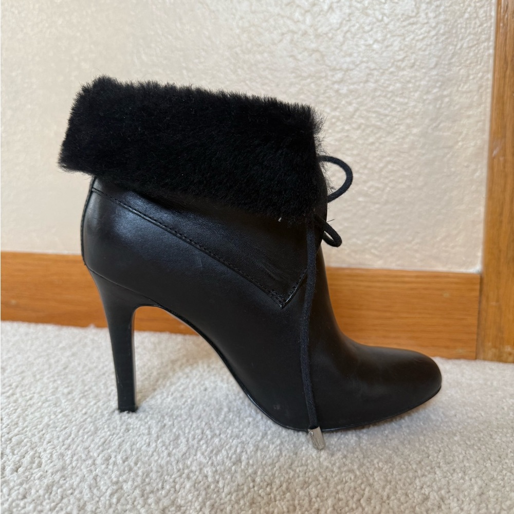 Coach Black Fur-Trimmed Stiletto Boots - Picture 2 of 5